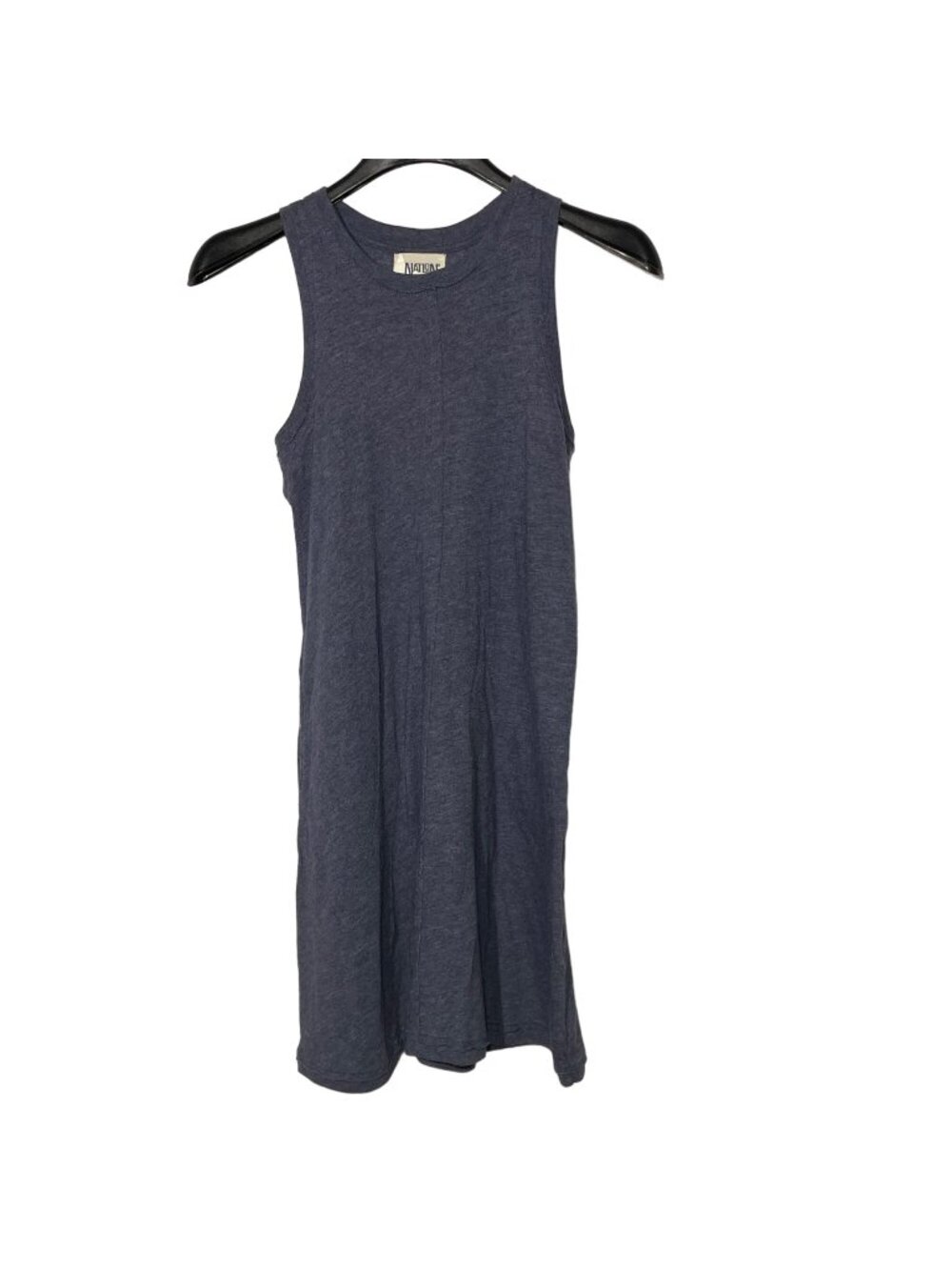 Nation LTD Phoebe Seam Front Slubbed Knit Mini Tank Dress Blue Sz XS Casual